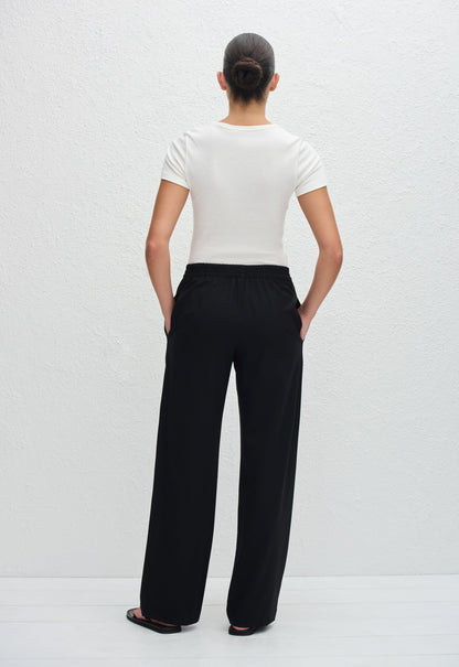 Matteau | Relaxed Pin Stitch Trouser - Black