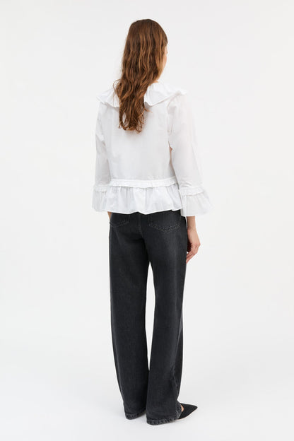 Skall Studio | Rimini Flounce Blouse - Optic White