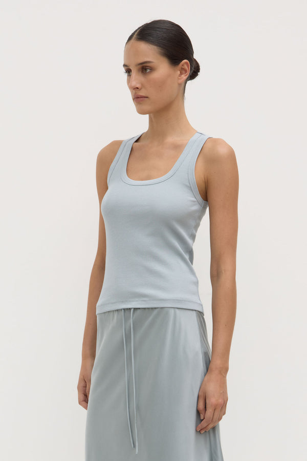 Assembly Label | Robyn Scoop Neck Rib Tank - Cloud