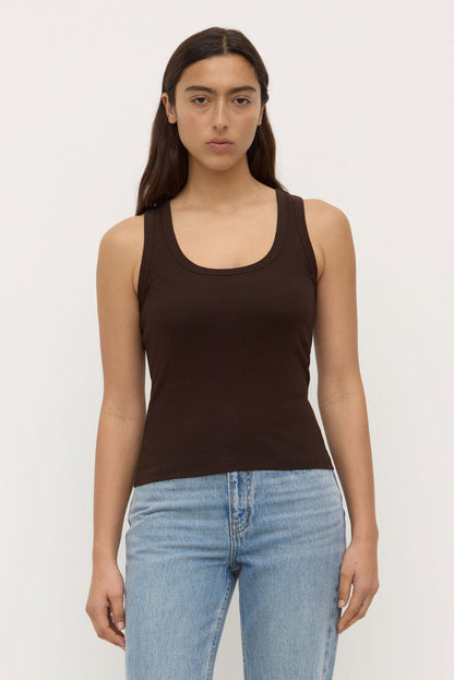 Assembly Label | Robyn Scoop Neck Rib Tank - Ganache