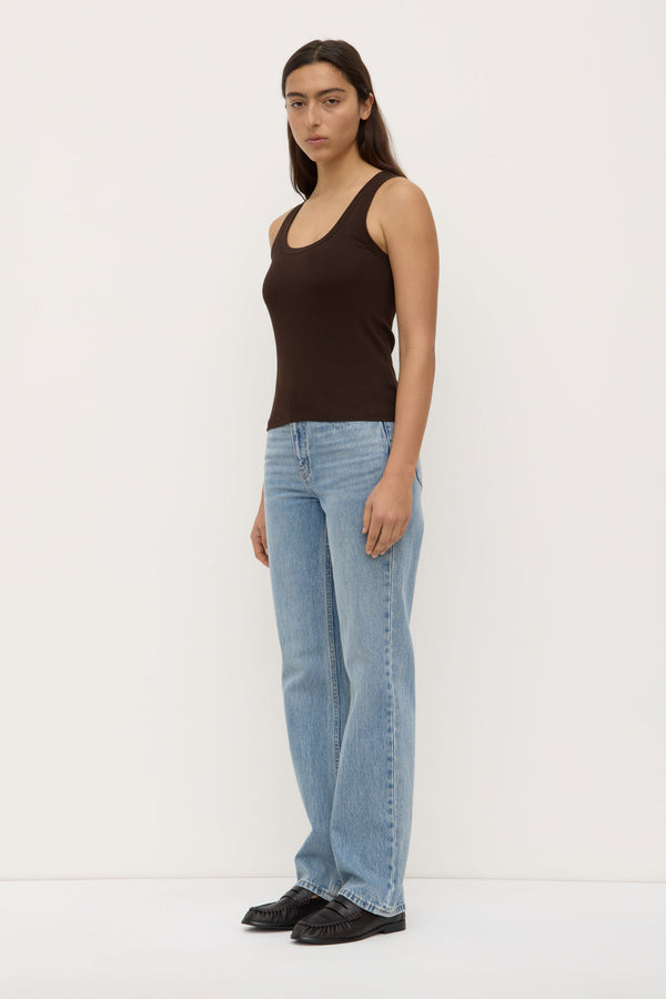 Assembly Label | Robyn Scoop Neck Rib Tank - Ganache