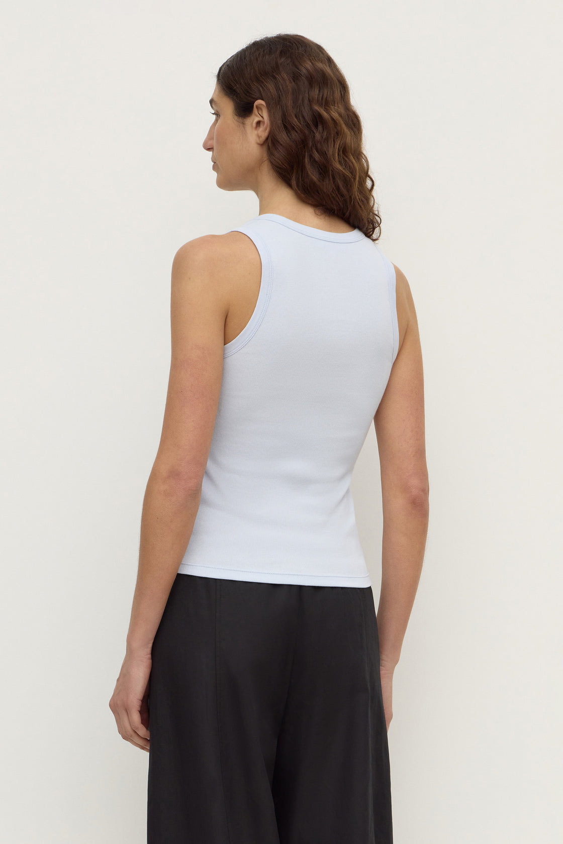 Assembly Label | Robyn Scoop Neck Rib Tank - Powder Blue