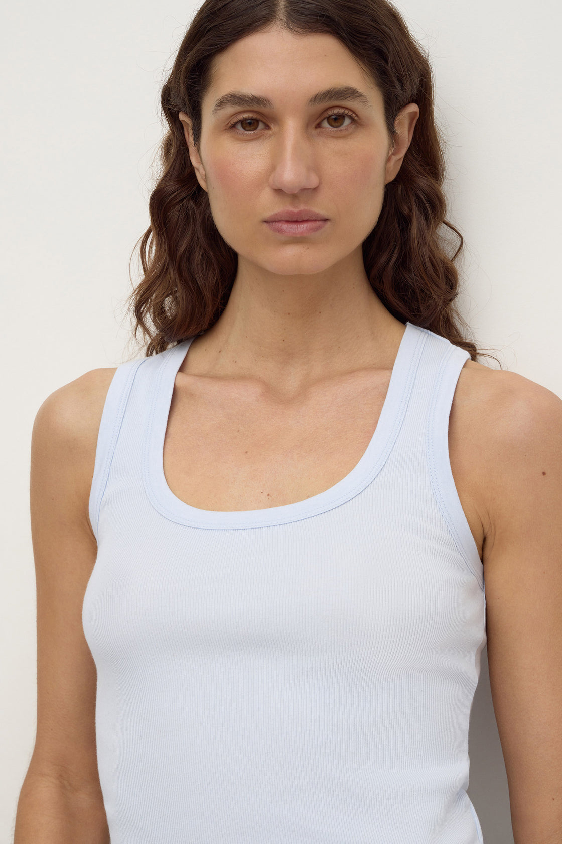 Assembly Label | Robyn Scoop Neck Rib Tank - Powder Blue