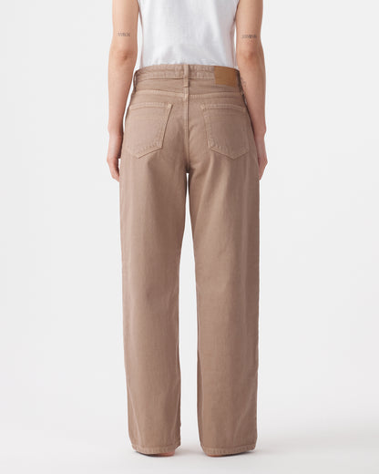 Outland Denim | Olive Mid Slouchy Wide Jean - Mushroom