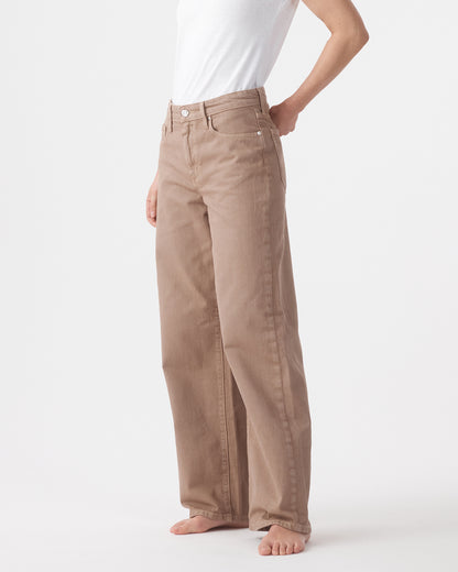 Outland Denim | Olive Mid Slouchy Wide Jean - Mushroom