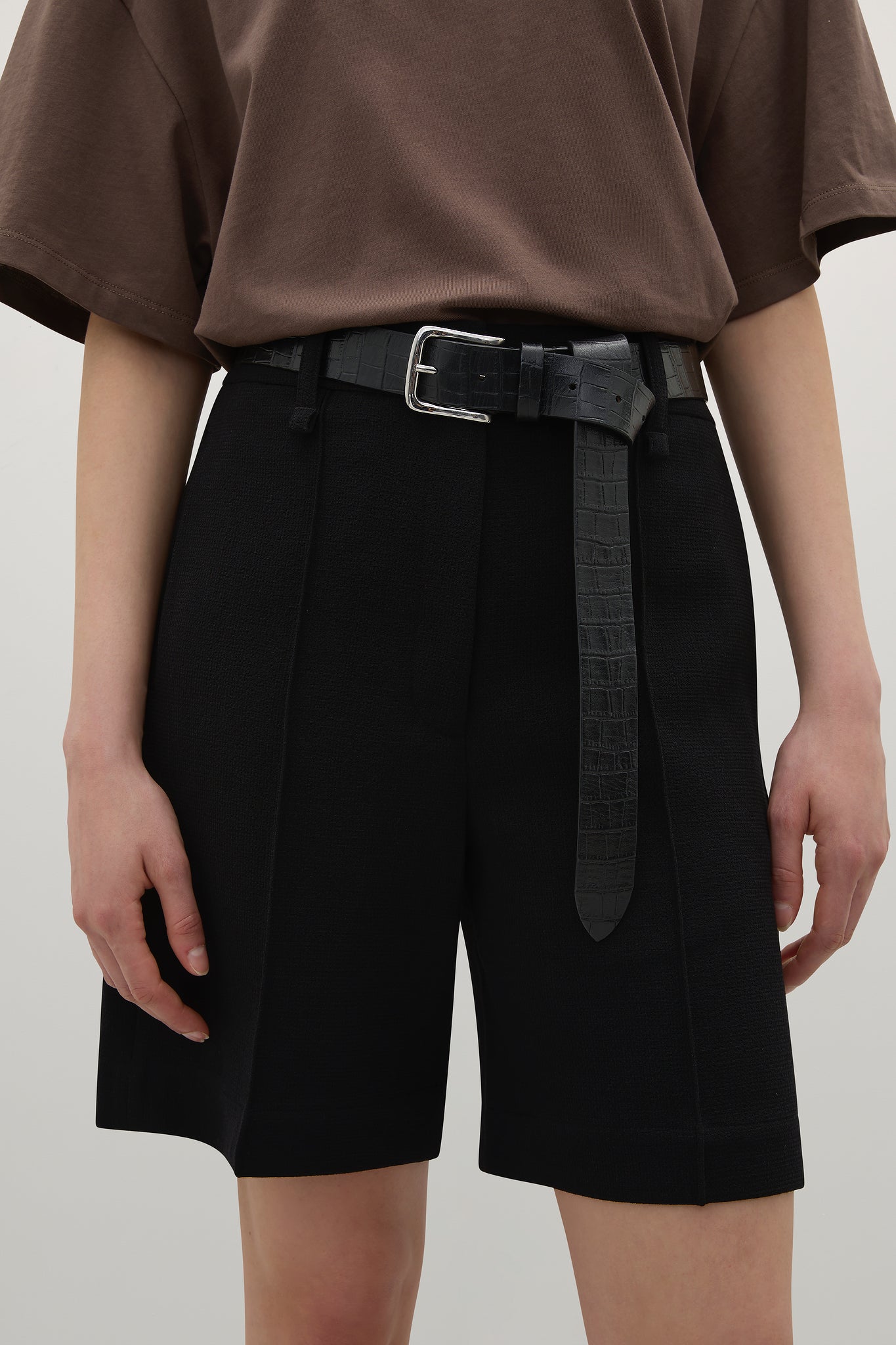 A.Emery | Leroy Belt - Black Embossed Croc