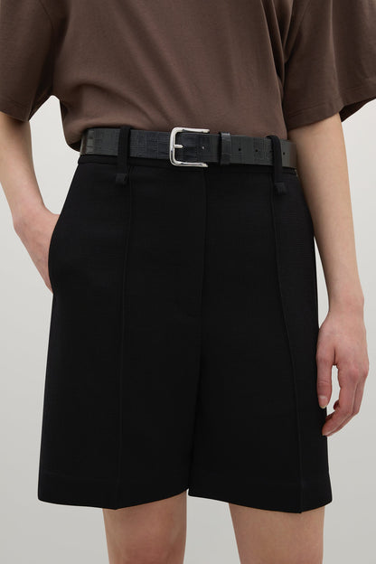 A.Emery | Leroy Belt - Black Embossed Croc