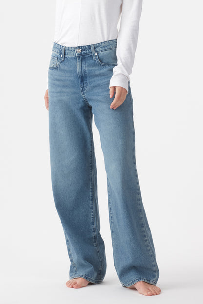 Outland Denim | Olive Mid Slouchy Wide Jean - Marina Mid Blue