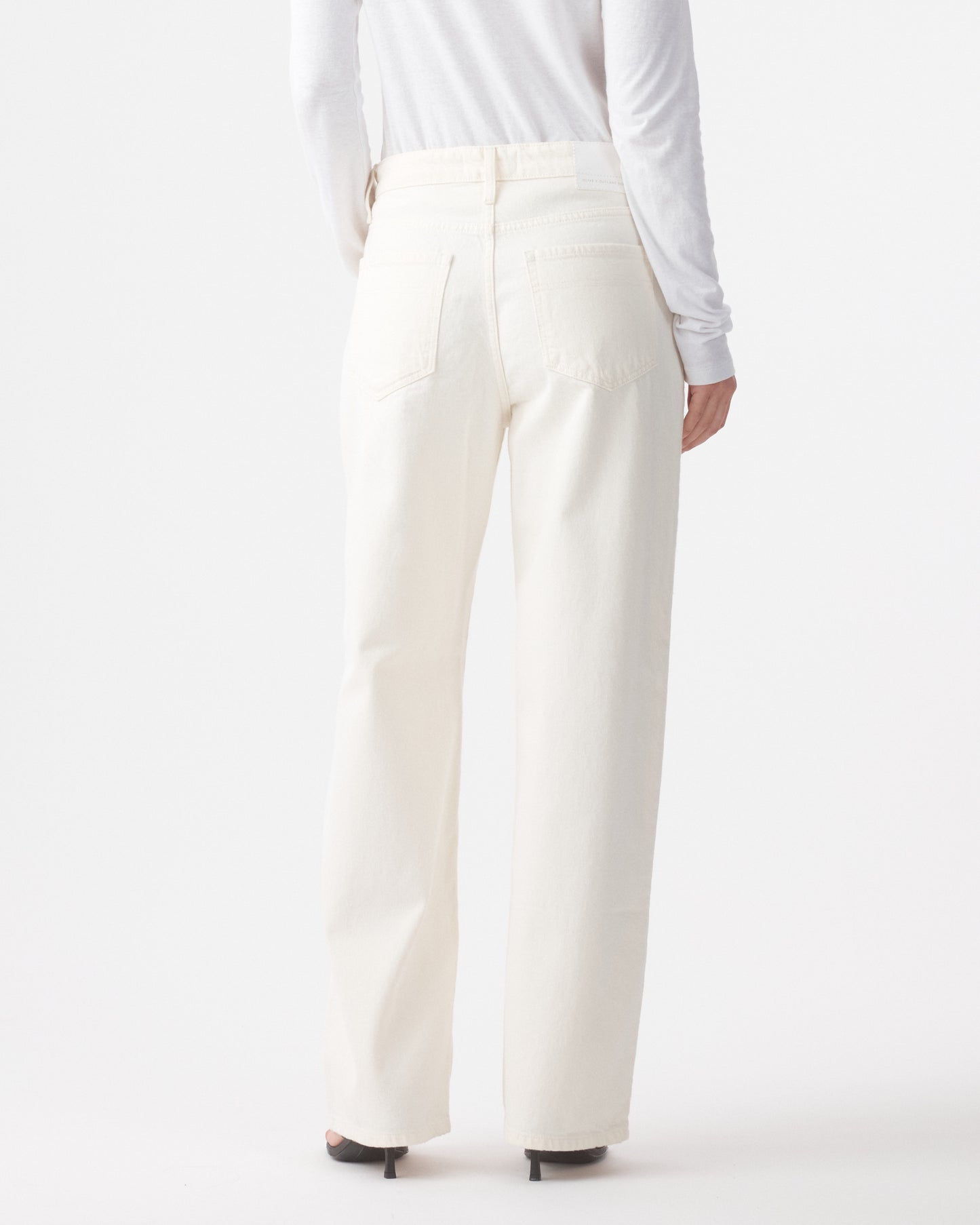 Outland Denim | Olive Mid Slouchy Wide Jean - Bone