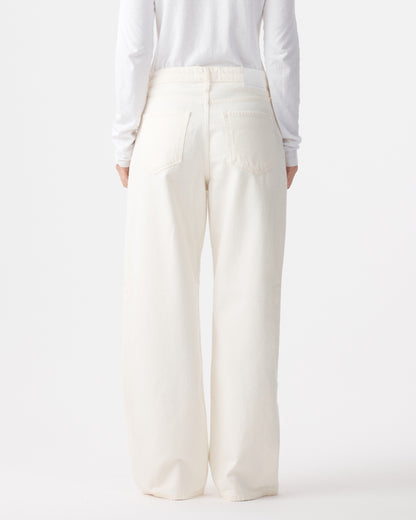 Outland Denim | Olive Mid Slouchy Wide Jean - Bone