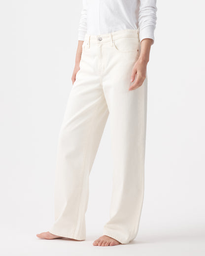 Outland Denim | Olive Mid Slouchy Wide Jean - Bone