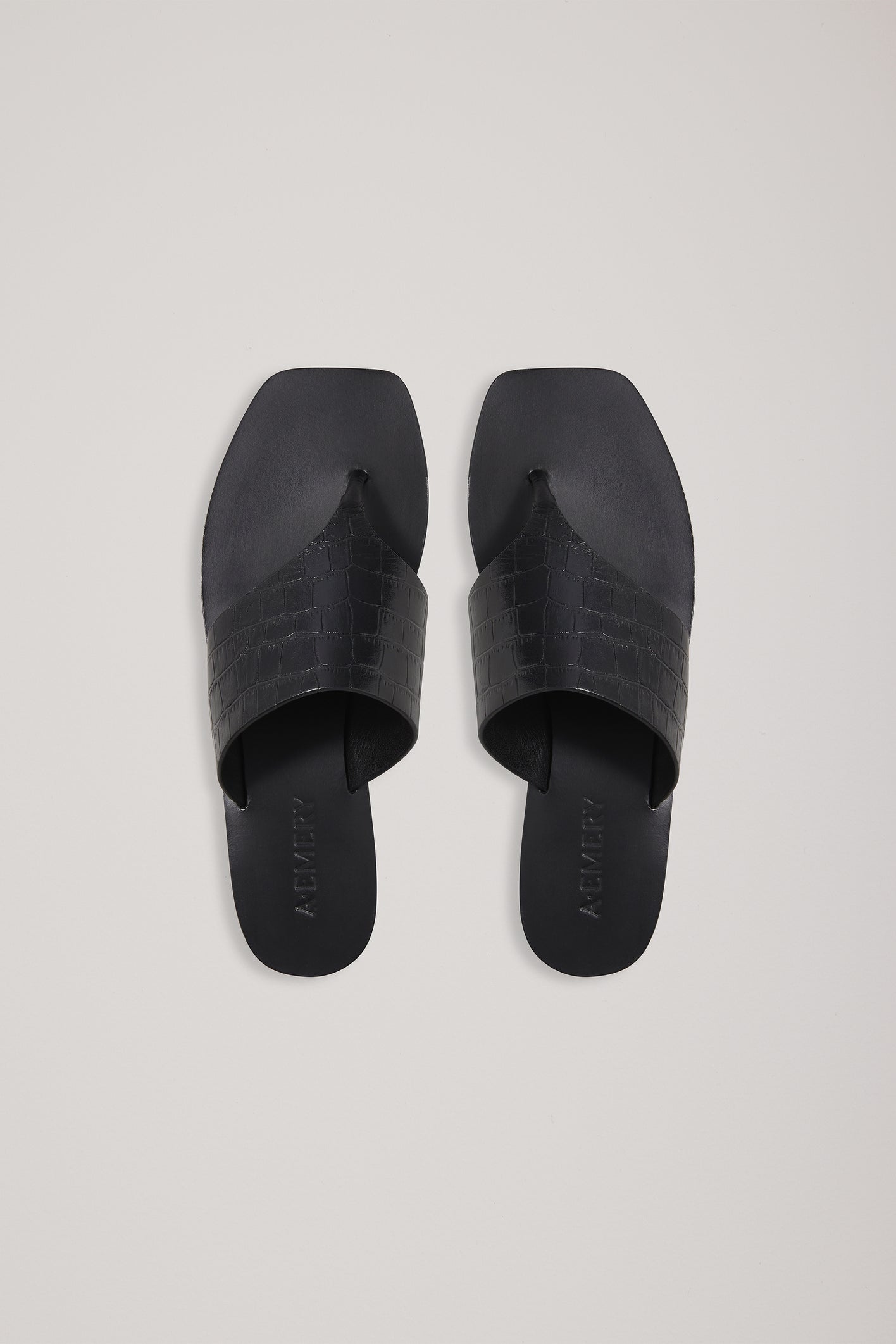 A.Emery | Paton Sandal - Black Embossed Croc
