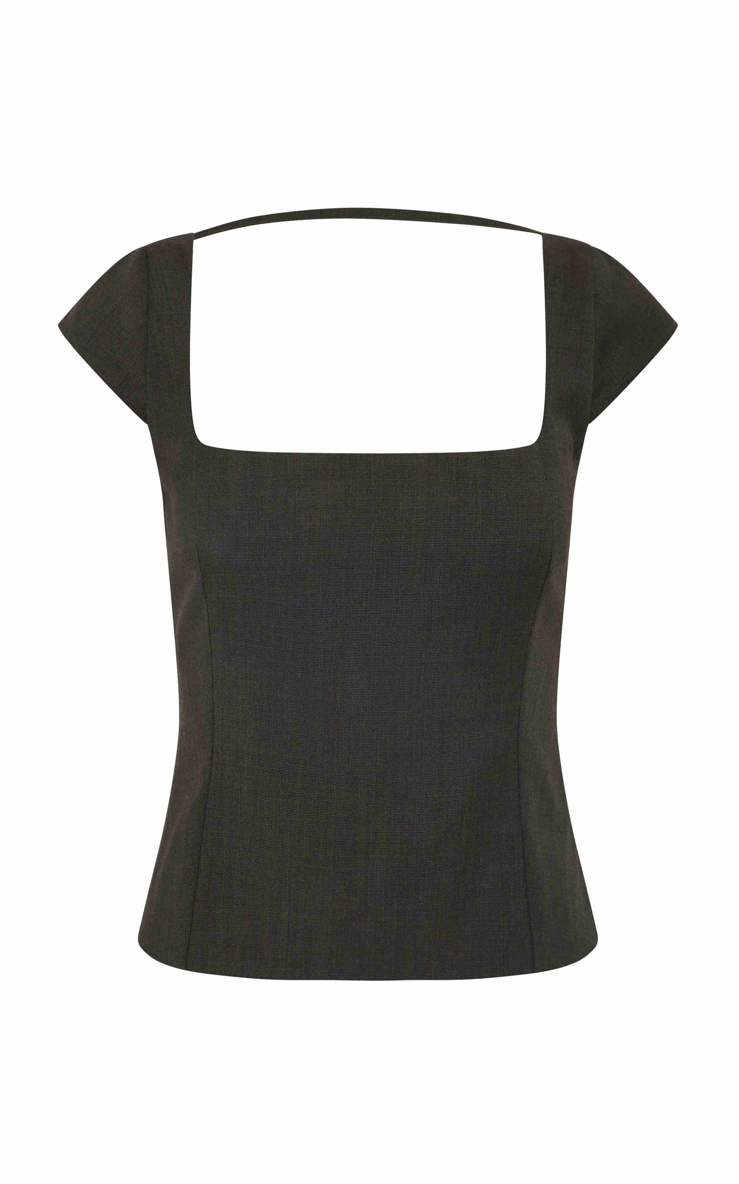 St Agni | Wool Cap Sleeve Top - Umber