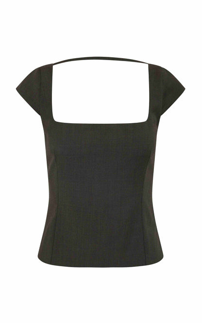 St Agni | Wool Cap Sleeve Top - Umber