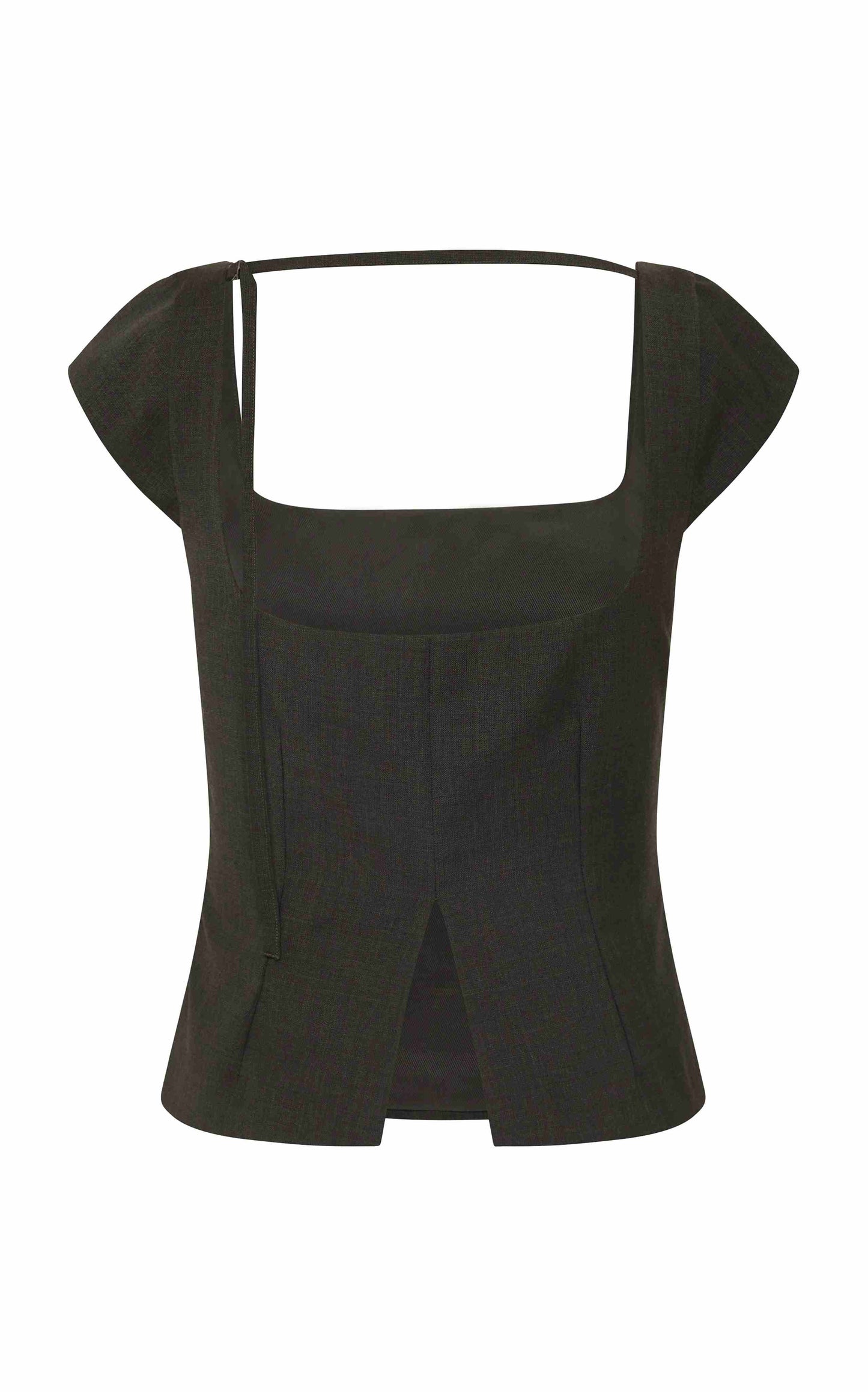 St Agni | Wool Cap Sleeve Top - Umber