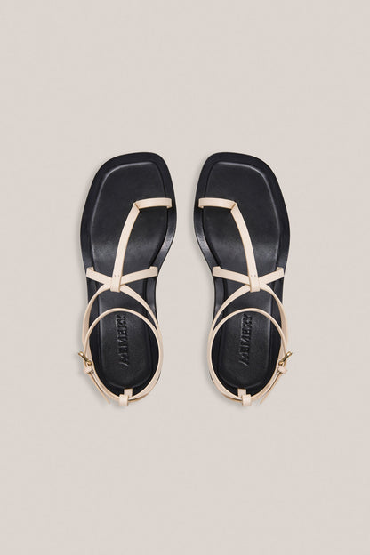 A.Emery | The Hyde Heeled Sandal - Eggshell