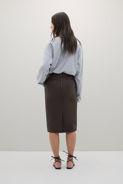 A.Emery | Wright Leather Skirt - Mahogany