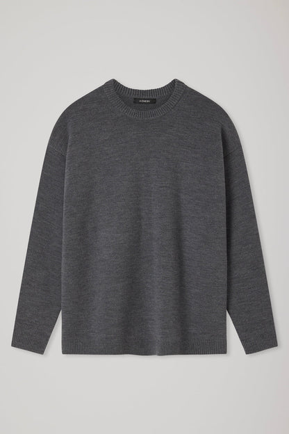 A.Emery | Reid Crew Knit - Mid Grey Melange