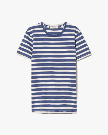 Nili Lotan | Lana Crewneck Tee - French Blue / Off White Stripe