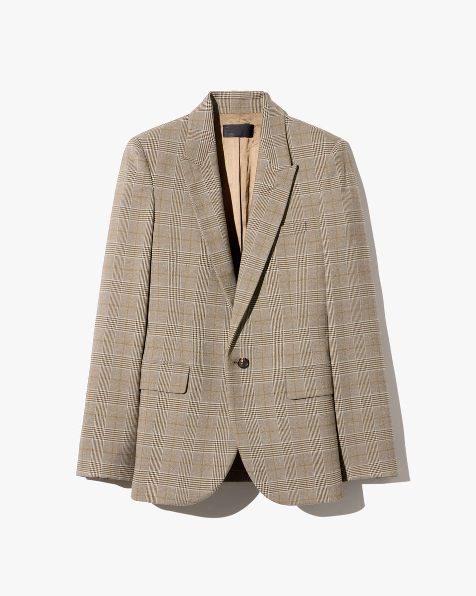 Nili Lotan | Anabel Tailored Jacket - Grey / Ochre Check