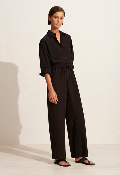 Matteau | Long Sleeve Silk Shirt - Black