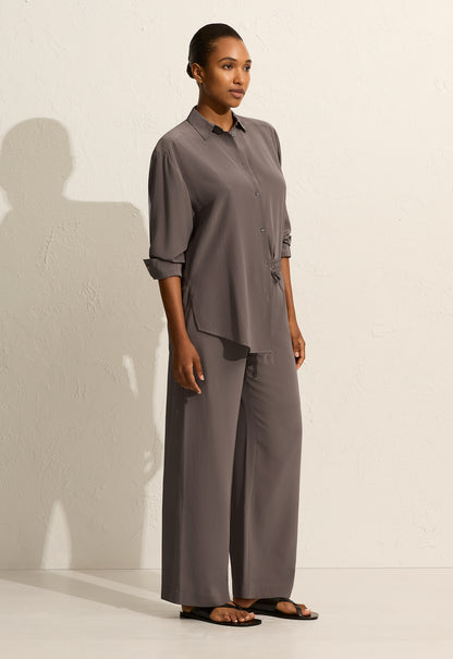 Matteau | Long Sleeve Silk Shirt - Slate