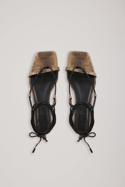 A. Emery | Epps Heeled Sandal - Dune Embossed Snake