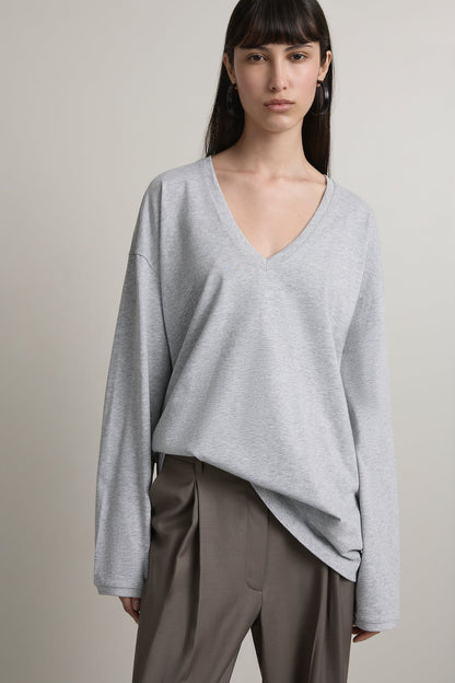 A. Emery | Persey Top - Light Grey Melange