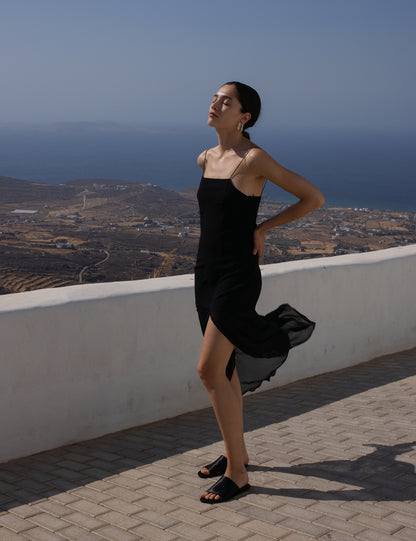 La Tribe | Simple Slide - Black Satin