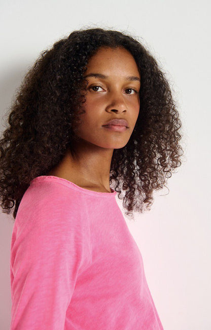 American Vintage | Sonoma Long Sleeve T.Shirt - Fluro Acid Pink