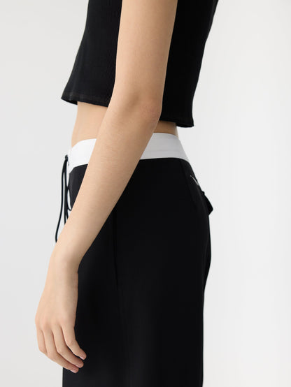 Bassike | Cropped Rib Athletic Tank - Black
