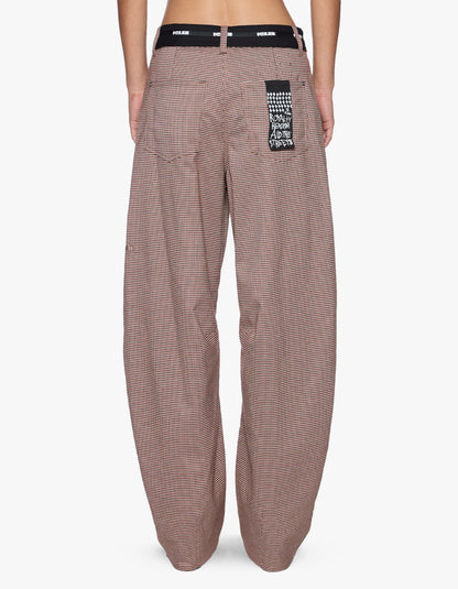 Ksubi | Barrel Trouser Flip Houndstooth - Brown