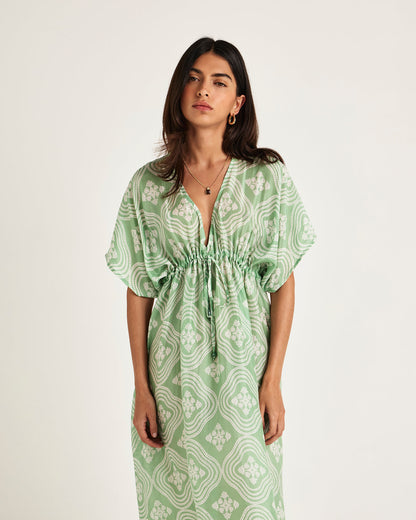 Chameli | Safi Short Sleeve Maxi Dress - Wavy Meadow
