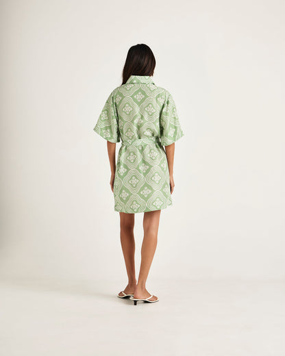 Chameli | Salerno Short Sleeve Mini Dress - Wavy Meadow