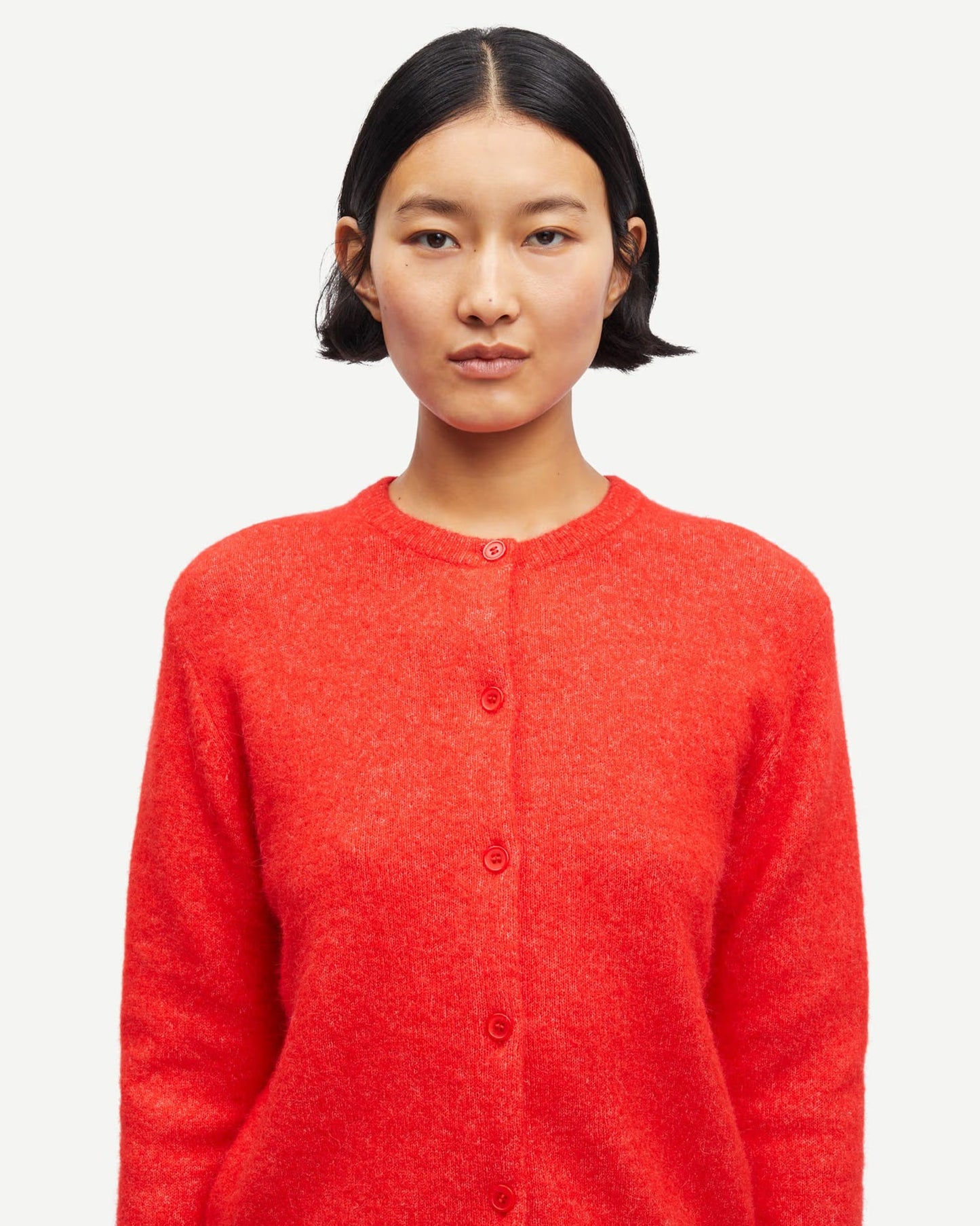 Samsoe Samsoe | Nor Short Cardigan - Flame Scarlet