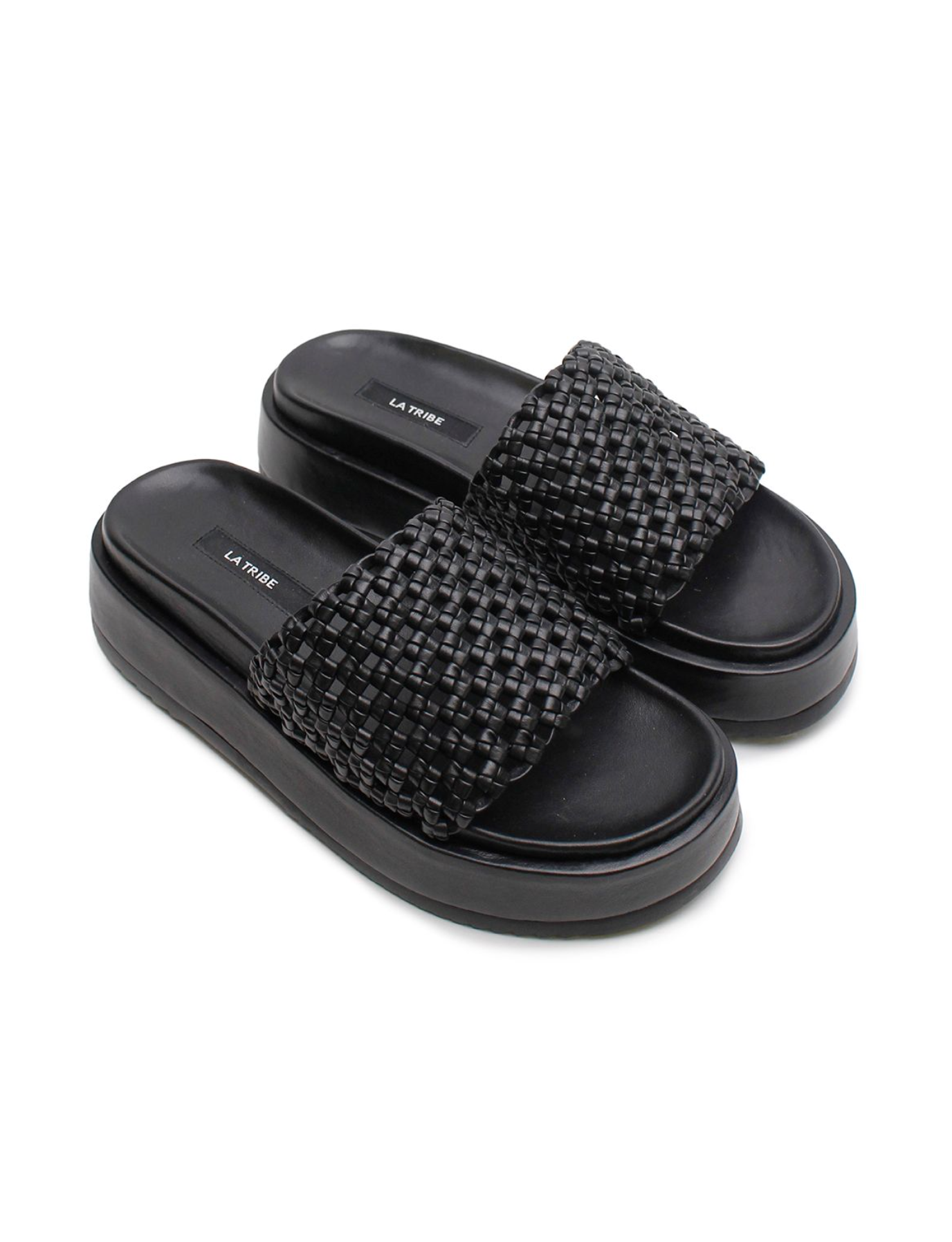 La Tribe | Knotted Platform Slide - Black