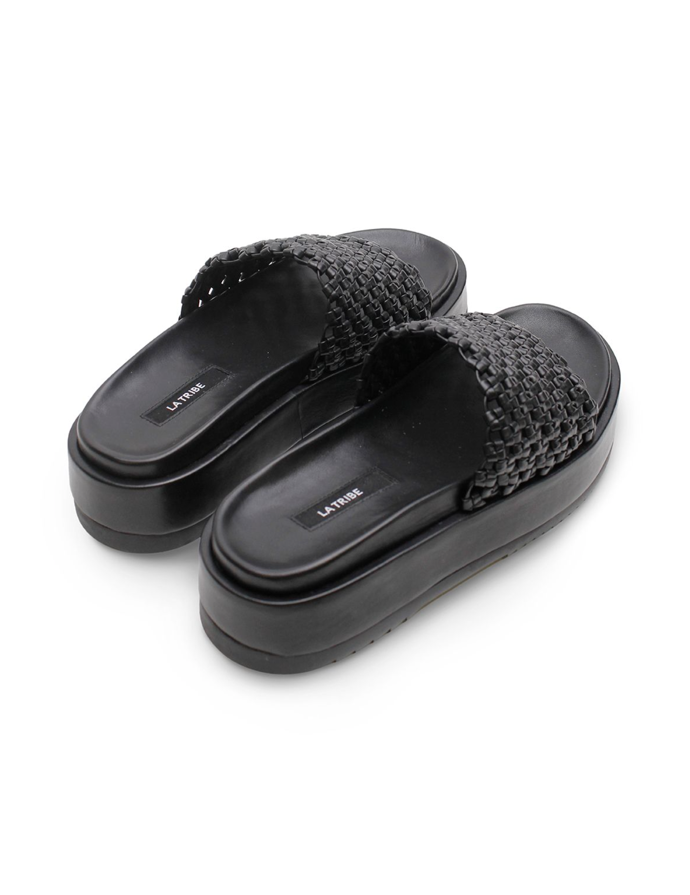 La Tribe | Knotted Platform Slide - Black