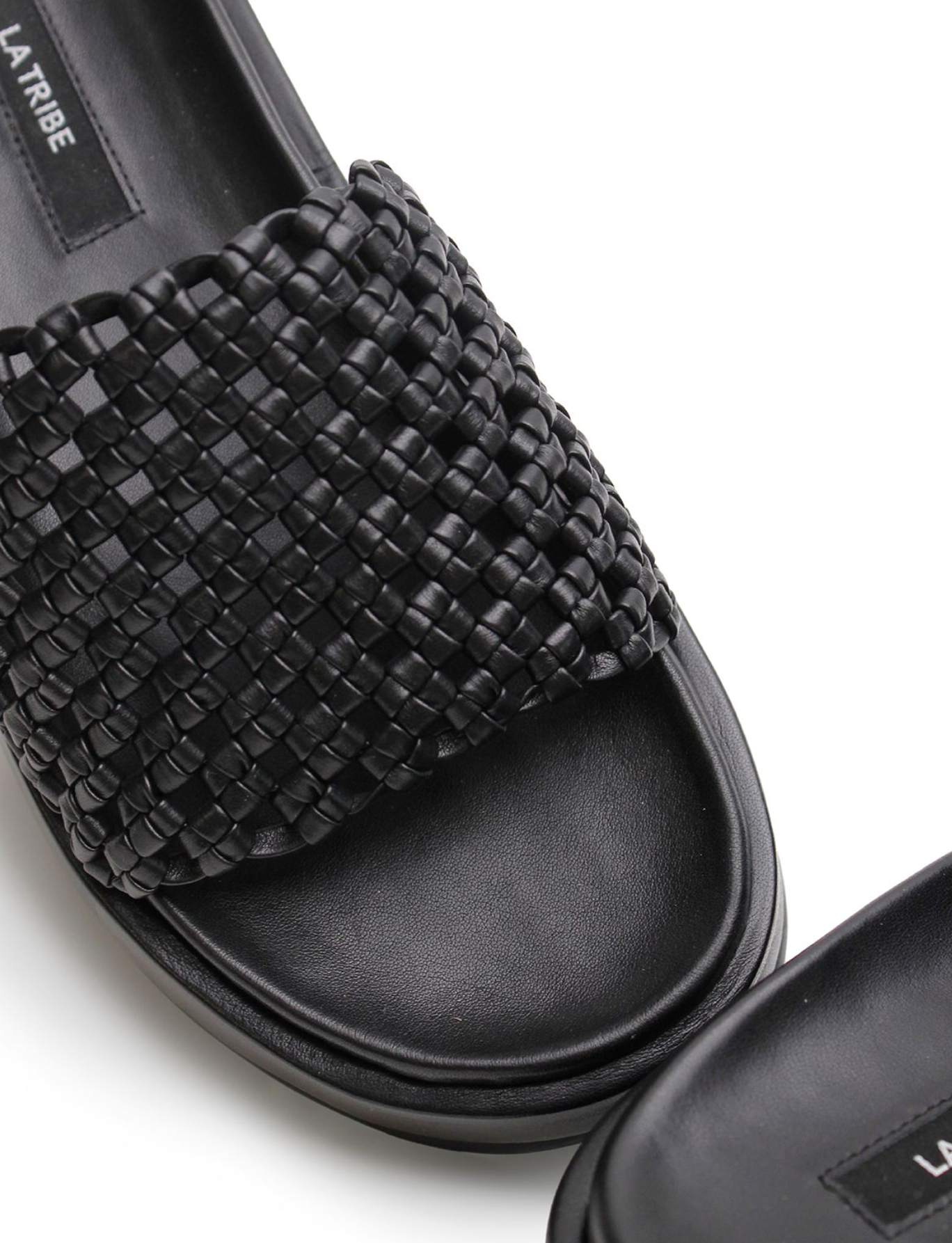La Tribe | Knotted Platform Slide - Black