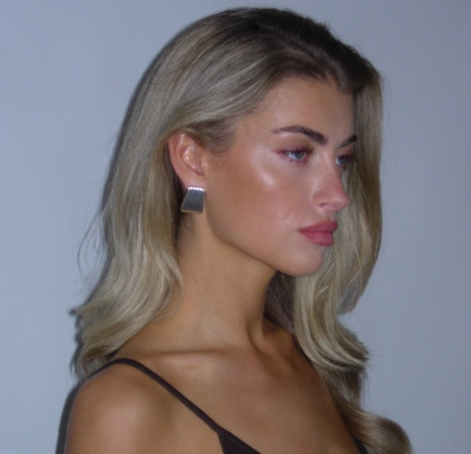 Heaven Mayhem | Ribbed Earrings - Silver