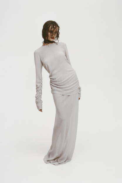 Rebe | Sheer Slip Skirt - Ash