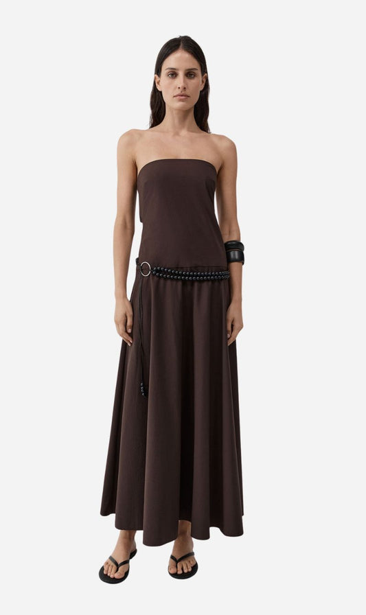 St Agni | Strapless Rouleau Dress - Bark