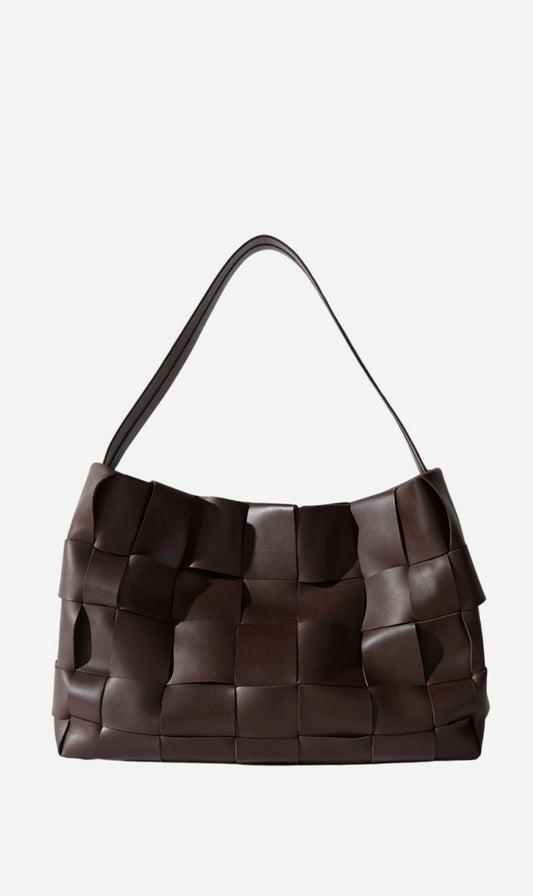 St Agni | Woven Large Tote - Chocolate
