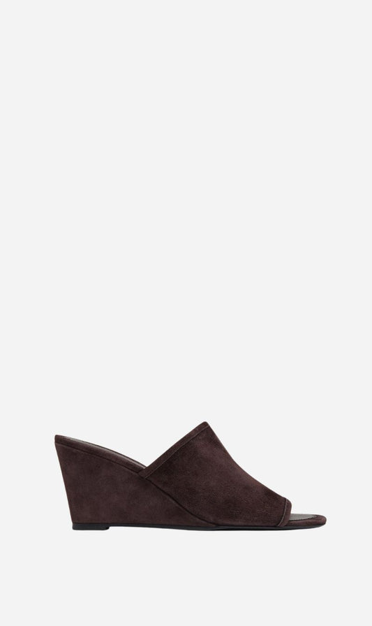 St Agni | Suede Bandeau Wedge - Coffee
