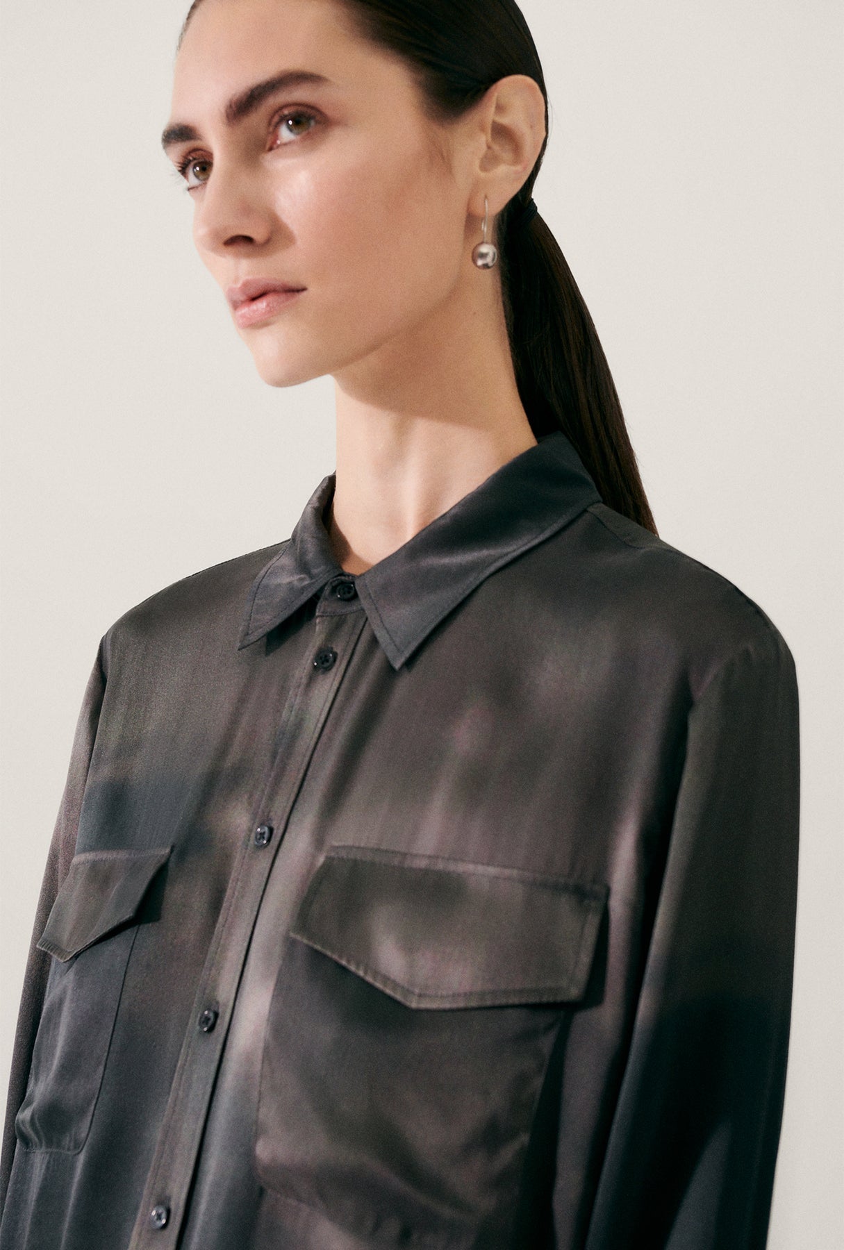 Silk Laundry | Boyfriend Shirt - Smoke