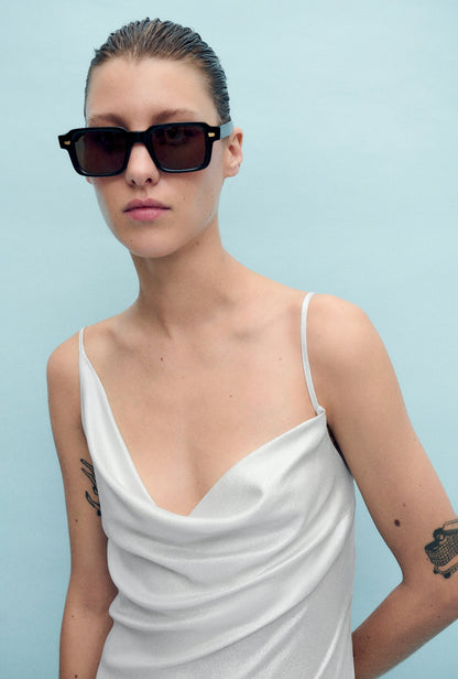 Silk Laundry | Carrie Dress - Silver Foil