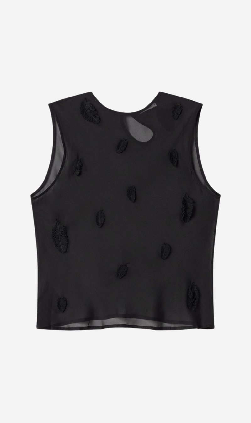 Silk Laundry | Feather Top - Black