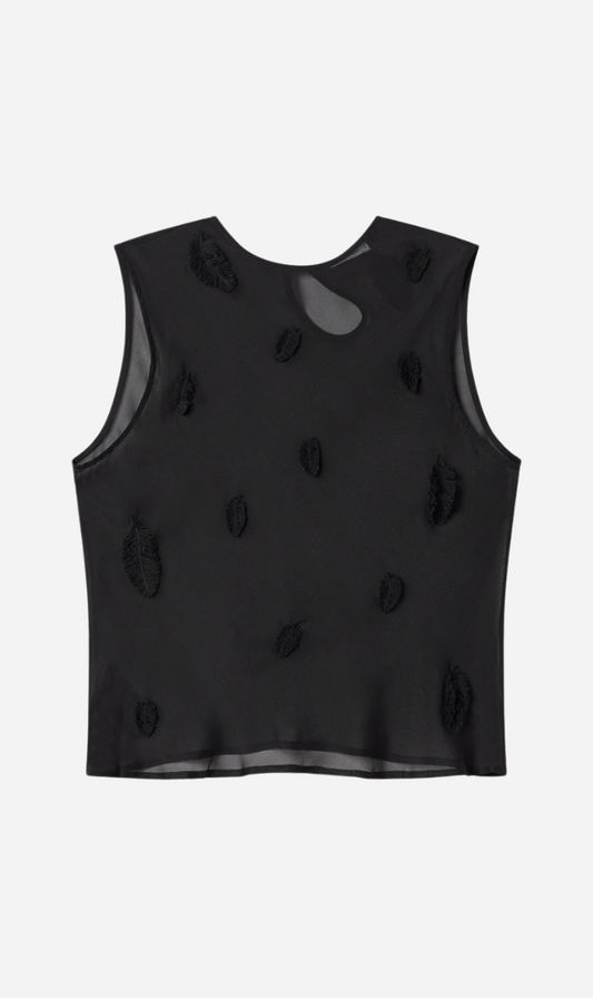 Silk Laundry | Feather Top - Black