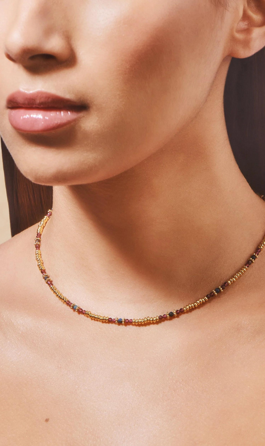 Tityaravy | Jamuna Necklace - Garnet/Chrysophase