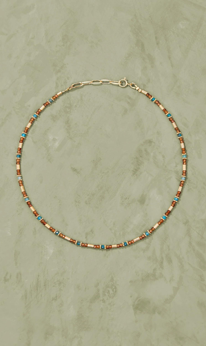 Tityaravy | Sati Necklace - Garnet Hessonites/Apatite