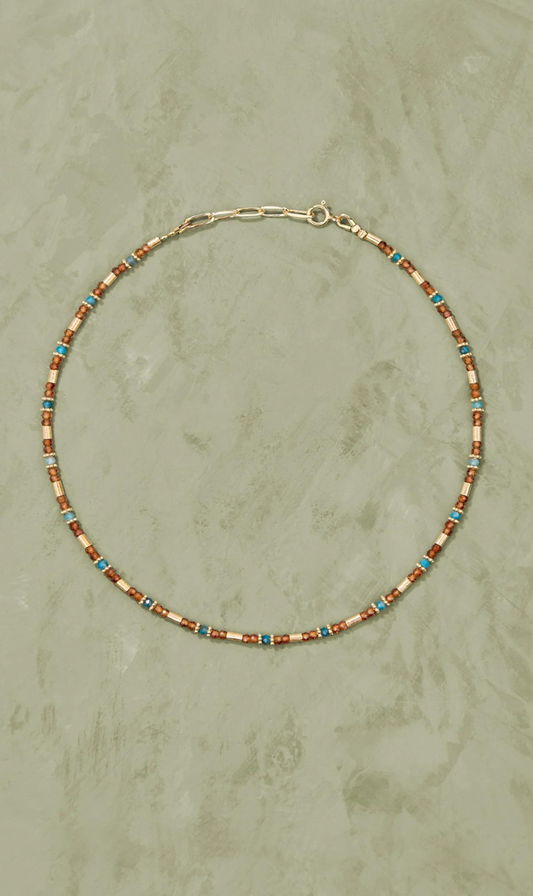 Tityaravy | Sati Necklace - Garnet Hessonites/Apatite